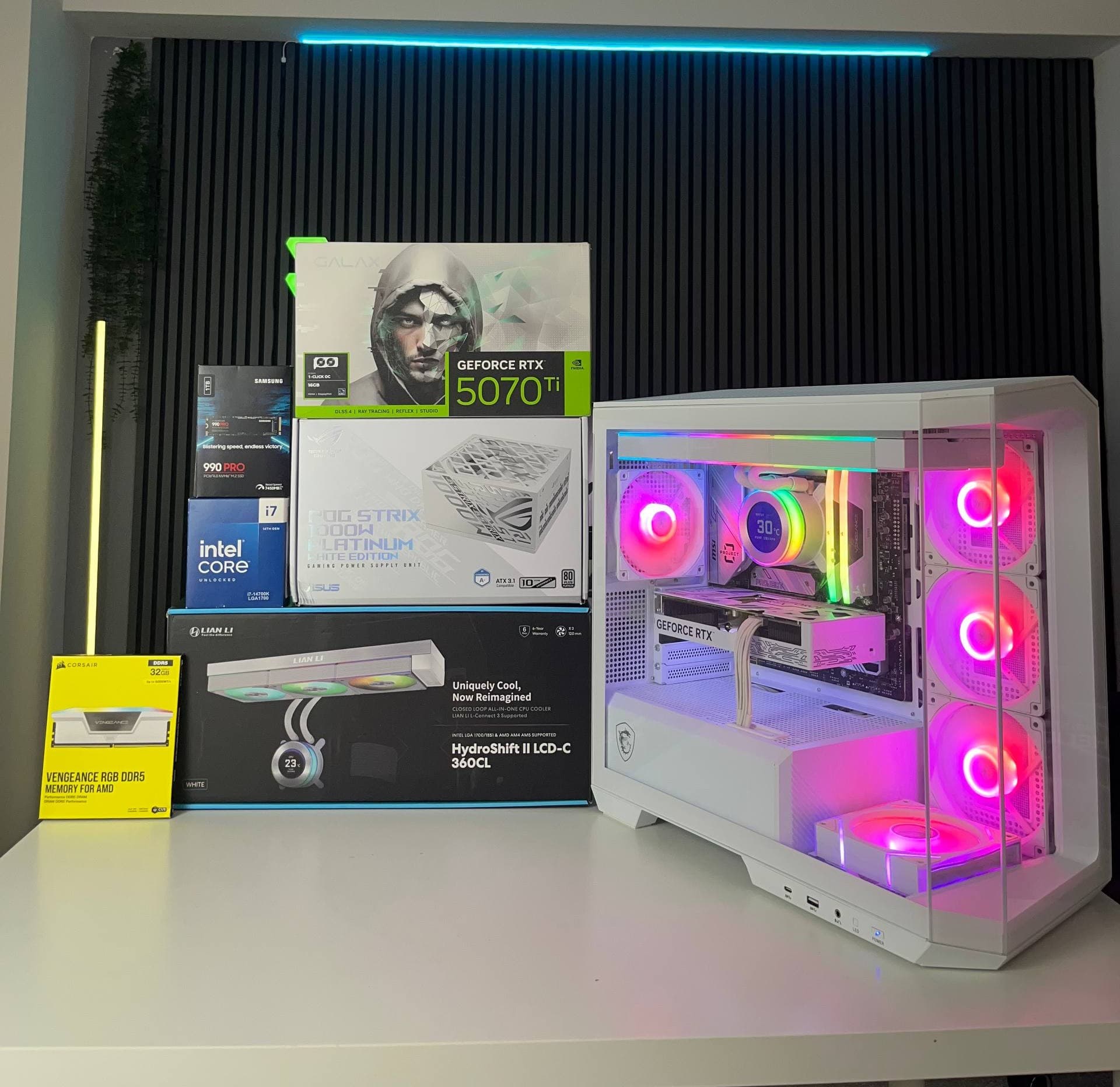 İ7 14700K / 32GB Ram / RTX 5070 TI / 1 TB SSD Beyaz HAZIR PC — görsel 4/6