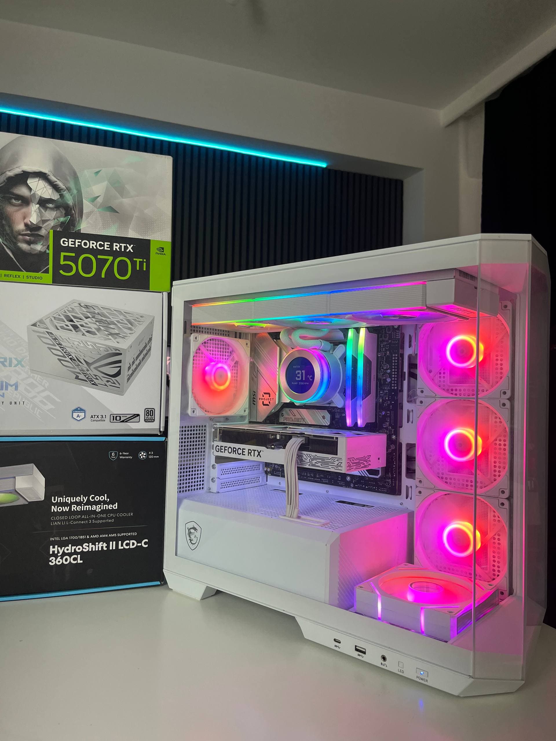 İ7 14700K / 32GB Ram / RTX 5070 TI / 1 TB SSD Beyaz HAZIR PC — görsel 5/6