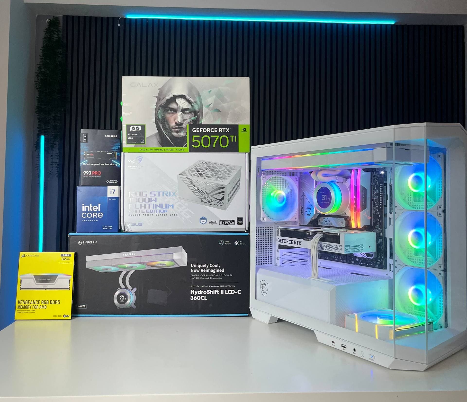 İ7 14700K / 32GB Ram / RTX 5070 TI / 1 TB SSD Beyaz HAZIR PC — görsel 6/6